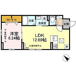 サイドコート 1LDKの間取図画像