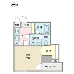 風月堂第二ビル 1Kの間取図画像
