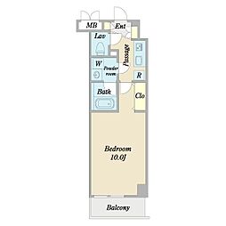 セドル・ブランシュ常盤町 1Kの間取図画像