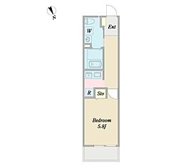 横浜二俣川ブルーハウス 1Kの間取図画像