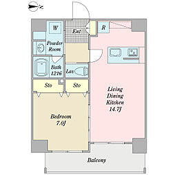 グランヴェール石川町 1LDKの間取図画像