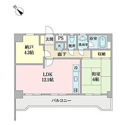 フェリオコート横浜反町 1SLDKの間取図画像