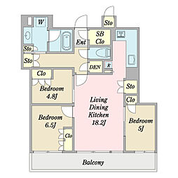 西武東戸塚S.C.西武館 3LDKの間取図画像