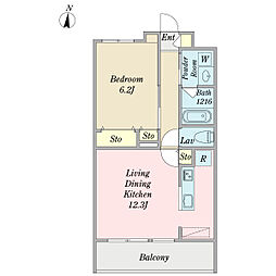 NovelPaulownia 1LDKの間取図画像