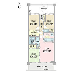 クレストフォルム横濱山手 3LDKの間取図画像