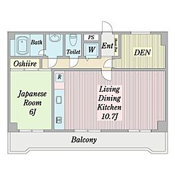フェリオコート横浜反町 2LDKの間取図画像