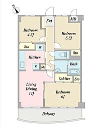 ラ・カージェ 3LDKの間取図画像
