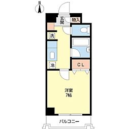 ドエル深大寺 1Kの間取図画像