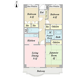 ソレイユ武蔵野 3LDKの間取図画像