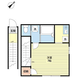 ベルクE25 1Kの間取図画像