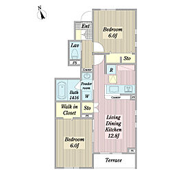 LUMIAS 2LDKの間取図画像