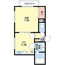 フェリーチェセッテ 1DKの間取図画像