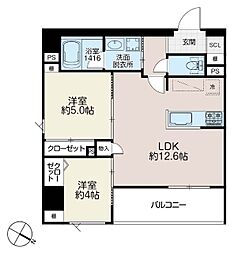 イゾラセレーナ目黒 2LDKの間取図画像