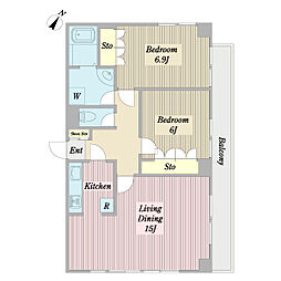 間取図画像 2LDK