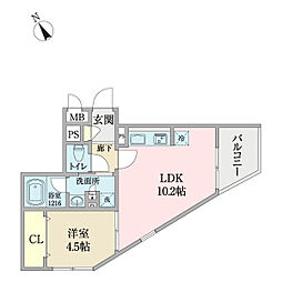 ベルプラージュ 1LDKの間取図画像