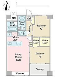 LATTICE東松戸 2LDKの間取図画像