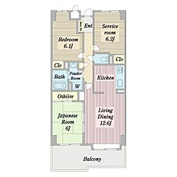 リバティーヒル壱番館 3LDKの間取図画像