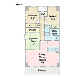 アルバ八千代 3LDKの間取図画像