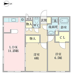 ヴィヴァーチェ 2LDKの間取図画像
