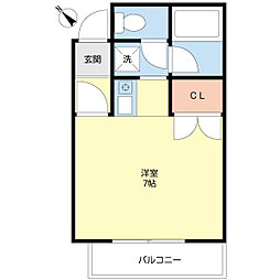 α-NEXT高根第1 1Kの間取図画像