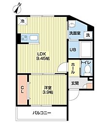 AJ馬橋2 1LDKの間取図画像
