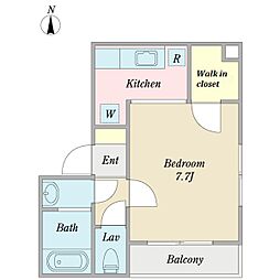 Sakashita 1Kの間取図画像