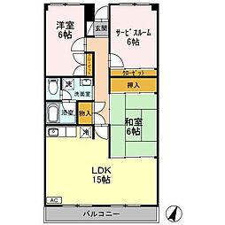 ファミール吉川 2LDKの間取図画像
