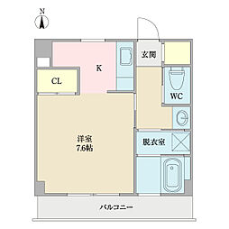 グランドルチェ2 ワンルームの間取図画像