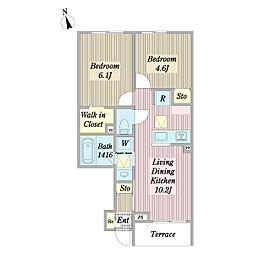 Sincere Terrace 2LDKの間取図画像