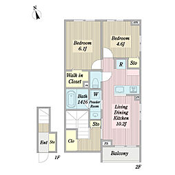 Sincere Terrace 2LDKの間取図画像