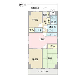 セザール新松戸 3LDKの間取図画像