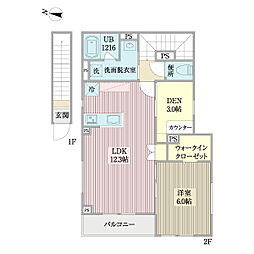 グロワール 1SLDKの間取図画像