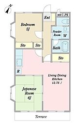リトルCity壱番館 2LDKの間取図画像