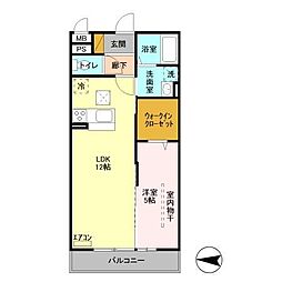グレイスレジデンス中央 1LDKの間取図画像