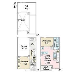 ガーデンゲート上高井戸 2LDKの間取図画像