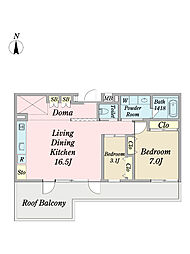 OAK SQUARE経堂 2LDKの間取図画像