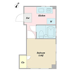 シルクアイ 1Kの間取図画像