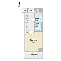 ジェノヴィアお花茶屋2スカイガーデン 1Kの間取図画像