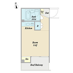 アーバンハイツ梅屋敷 ワンルームの間取図画像