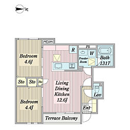 アイザック糀谷 2LDKの間取図画像