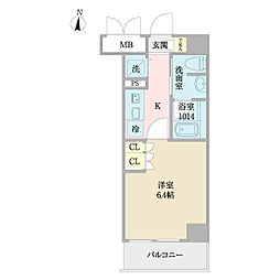AXAS板橋本町 1Kの間取図画像