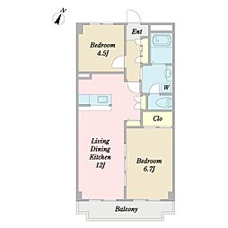 グローリィマンション岡崎 3DKの間取図画像