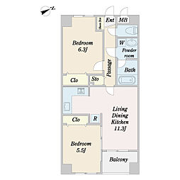 ディルッソ 2LDKの間取図画像