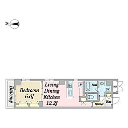 Luna Bela 1LDKの間取図画像