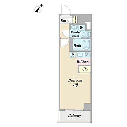 T'sgarden仲町台 ワンルームの間取図画像