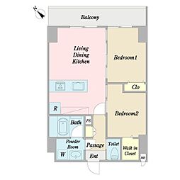 Treem 2LDKの間取図画像