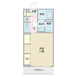 塚越N・Sコート 1Kの間取図画像