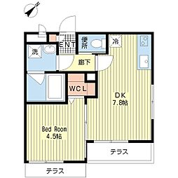 さくら 1DKの間取図画像