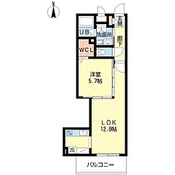 フロラシオン日吉 1LDKの間取図画像
