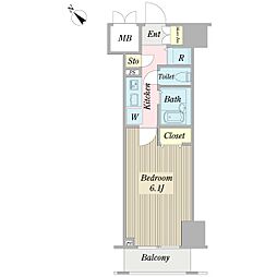プロシード新横浜 1Kの間取図画像